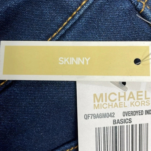NWT Michael Michael Kors Skinny Denim Jeans Overdyed Indigo 2 - Picture 12 of 16